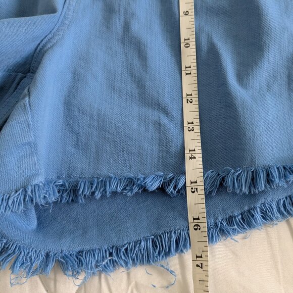 Judy Blue Shorts Women's 1XL Sky Blue Fray-Hem Garment Dyed Shield Pockets - Picture 16 of 16